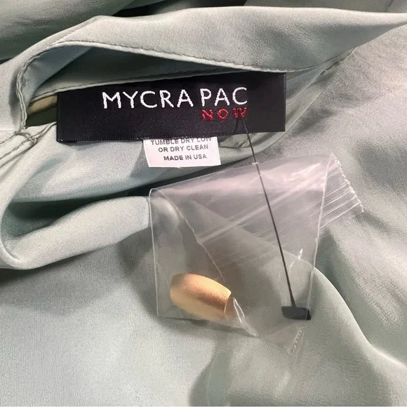 Mycra Pac Now Donatella Green/Blue Reversible Hooded Rain Coat